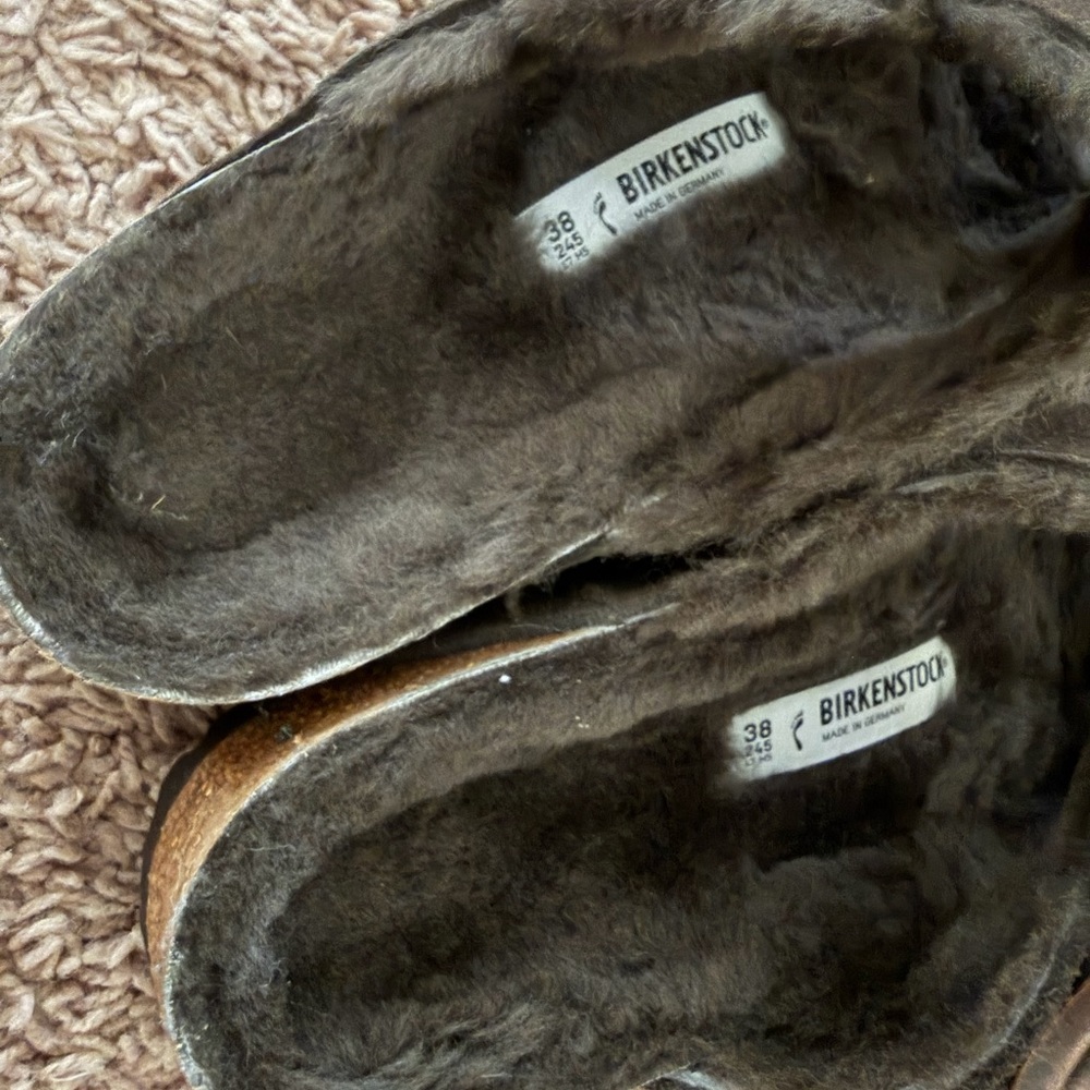 Birkenstock Shearling Lined Clogs in Brown